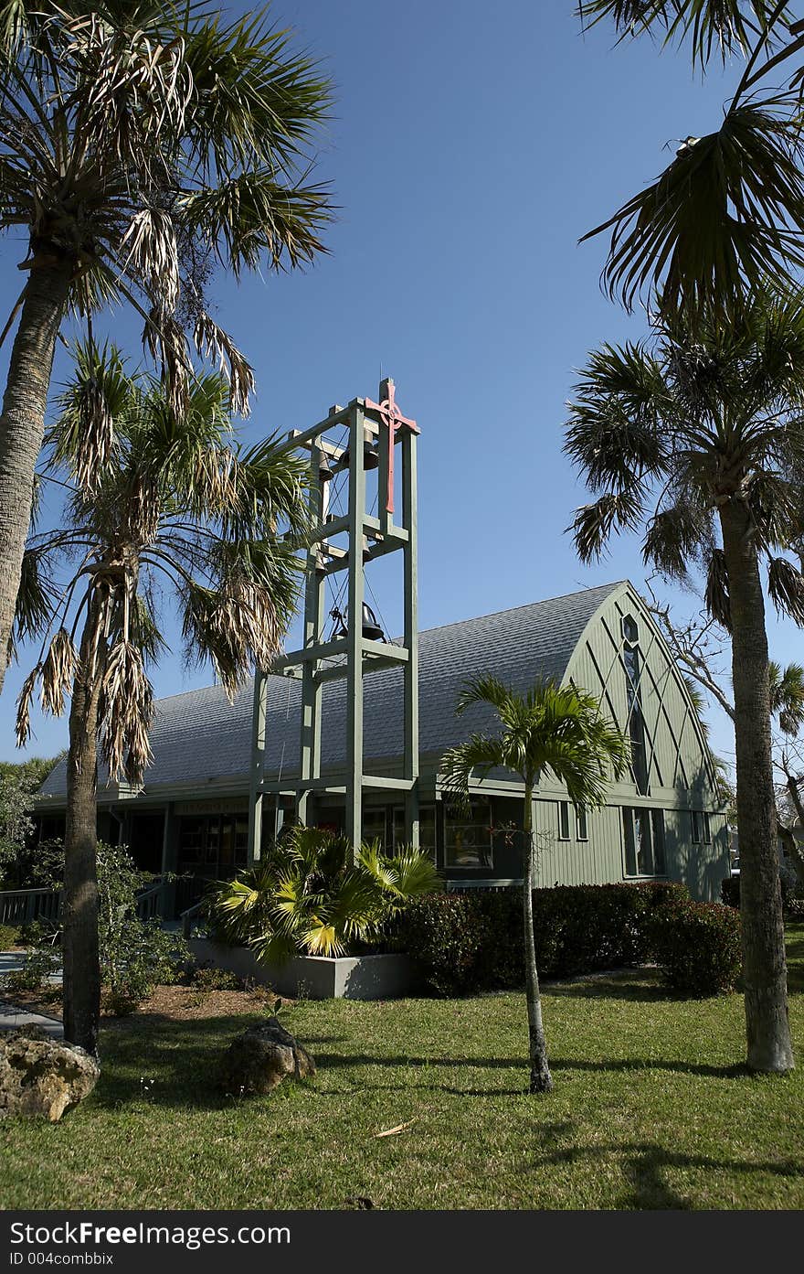 St Michael and all Angels Episcopal church on Periwinkle way, Sanibel island Florida America united states taken in march 2006