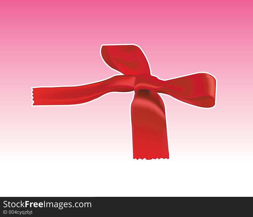 A red ribbon wrapped ready to be attached to a gift or a present for a loved one