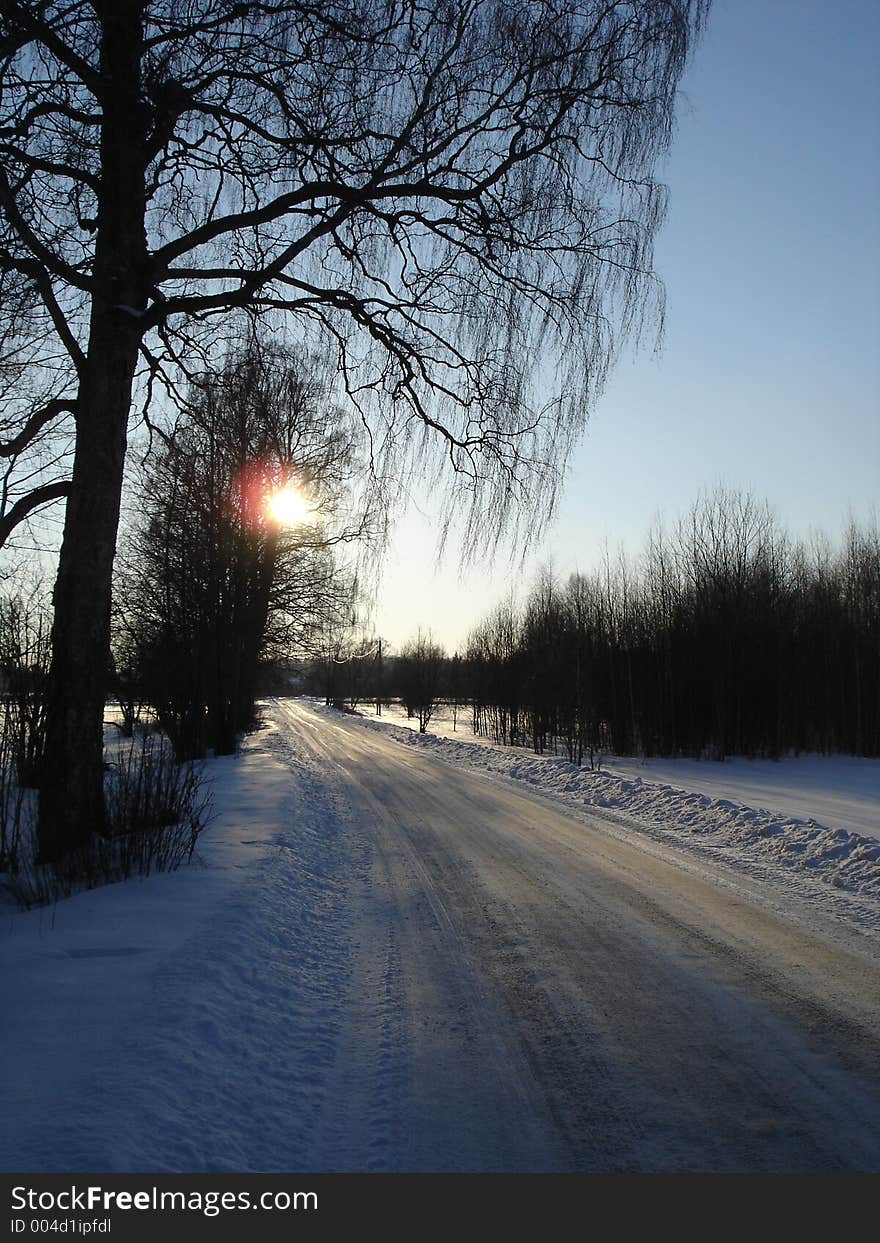 Winter road. Winter road