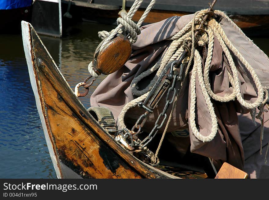 Detail of a fishing-boat in the Netherlands. Detail of a fishing-boat in the Netherlands