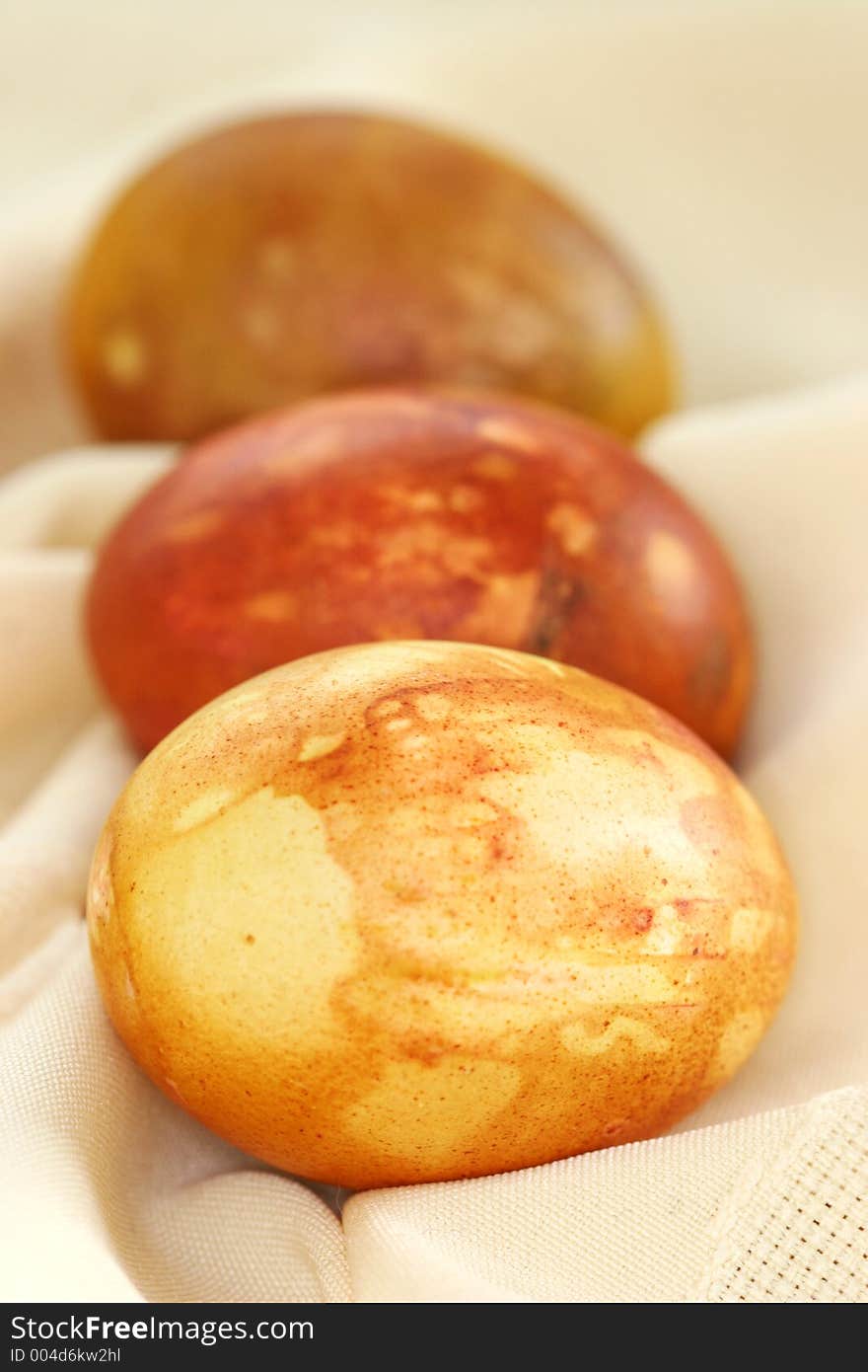 Naturally dyed easter eggs - the eggs are colored with various leaves and flowers such as roses