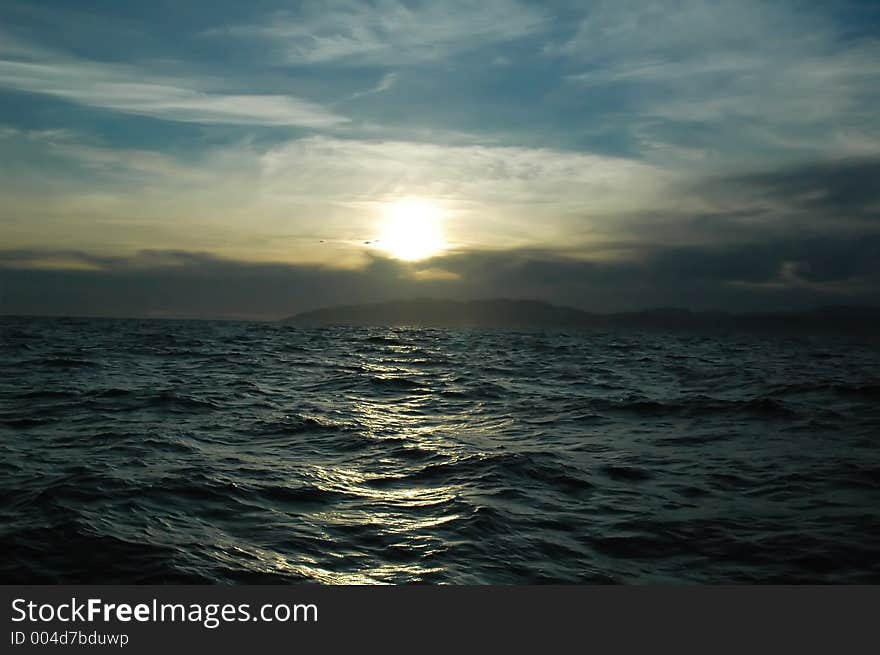 Sunlight reflecting in the ocean. Sunlight reflecting in the ocean.