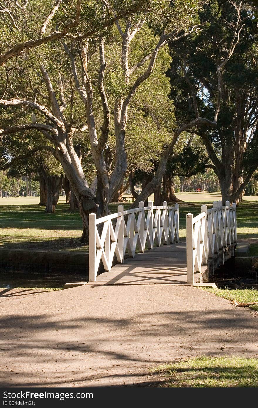 Sydney park - late morning. Bridge. Sydney park - late morning. Bridge.