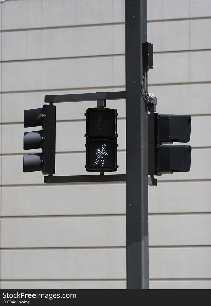 A Pedestrian crosswalk sign