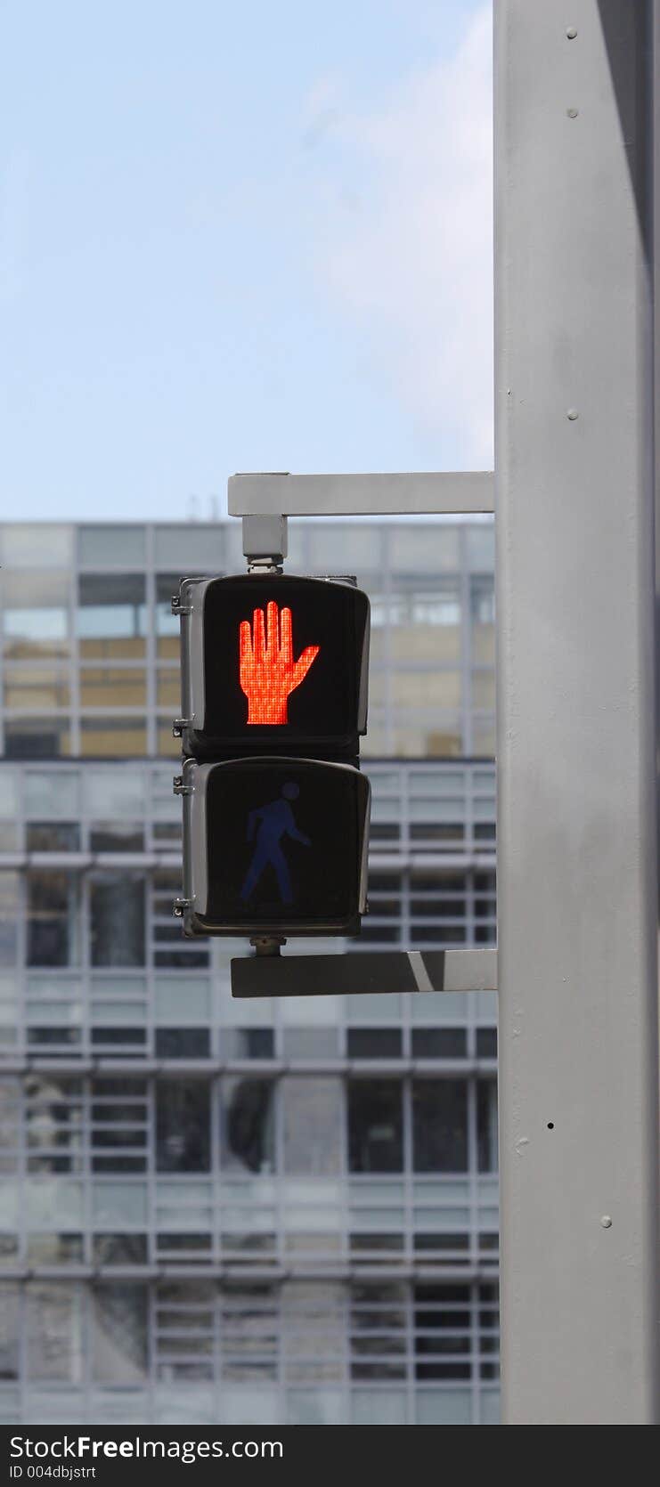 Don't walk Sign in downtown of city. Don't walk Sign in downtown of city