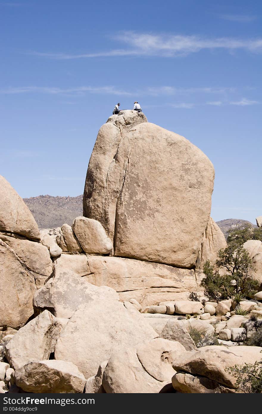 Sitting Atop A Boulder