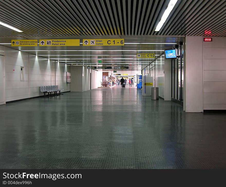 Empty aiport hall at the airport of Belgrade. Empty aiport hall at the airport of Belgrade