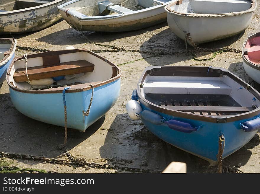 Blue rowing Boats