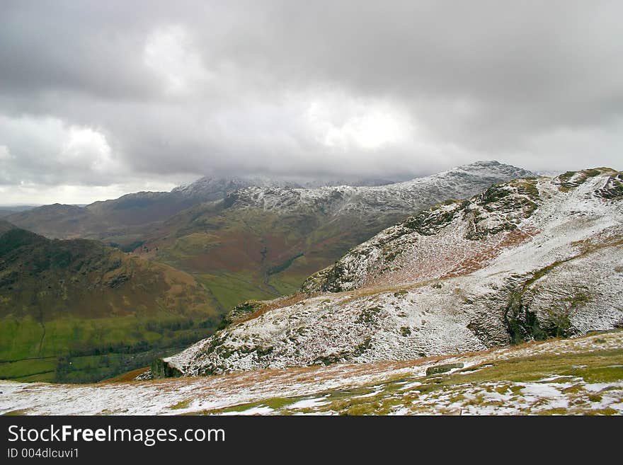 Langdale valley in Cumbrian Mountains