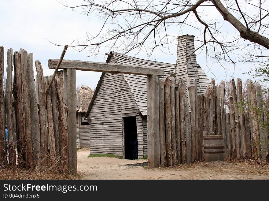 Early American settler's homw in New England. Early American settler's homw in New England