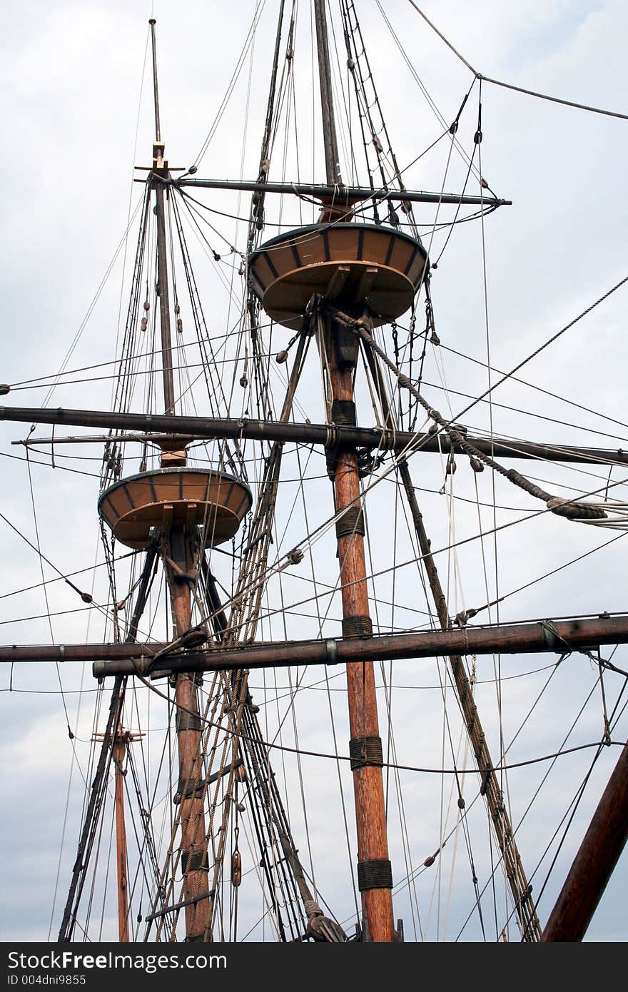 Close-up of a tall ship's mast. Close-up of a tall ship's mast