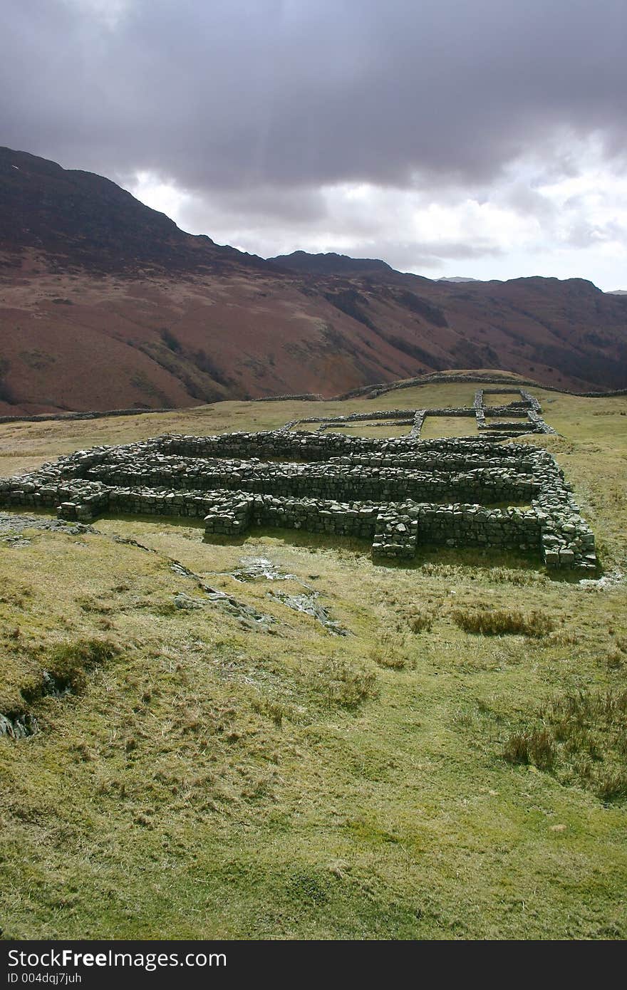 Hardknott Roman fort in Cumbria, England