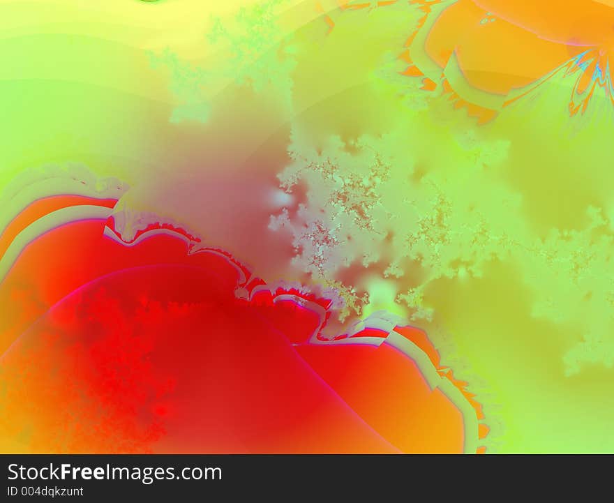 Red, yellow and green fractal. Red, yellow and green fractal