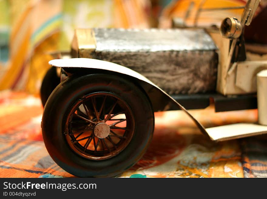 Toy car on the desk. Toy car on the desk.