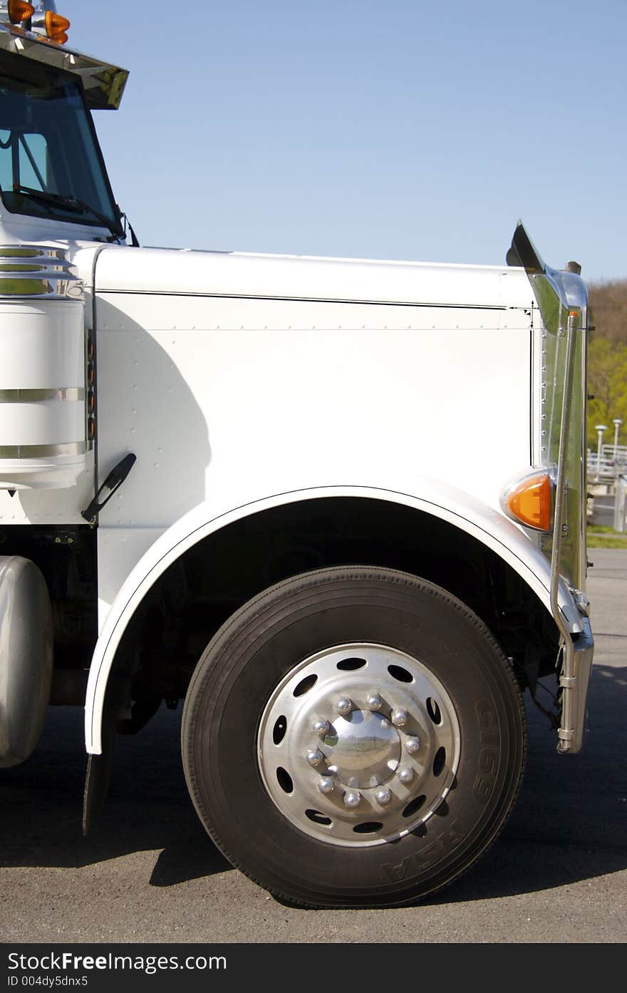 Semi Truck Front End Detail. Semi Truck Front End Detail