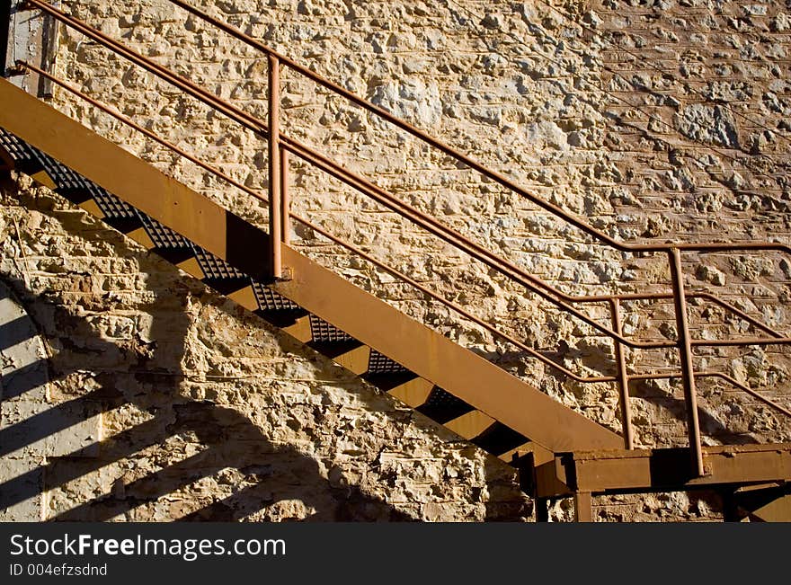 Stairs and Stone Wall