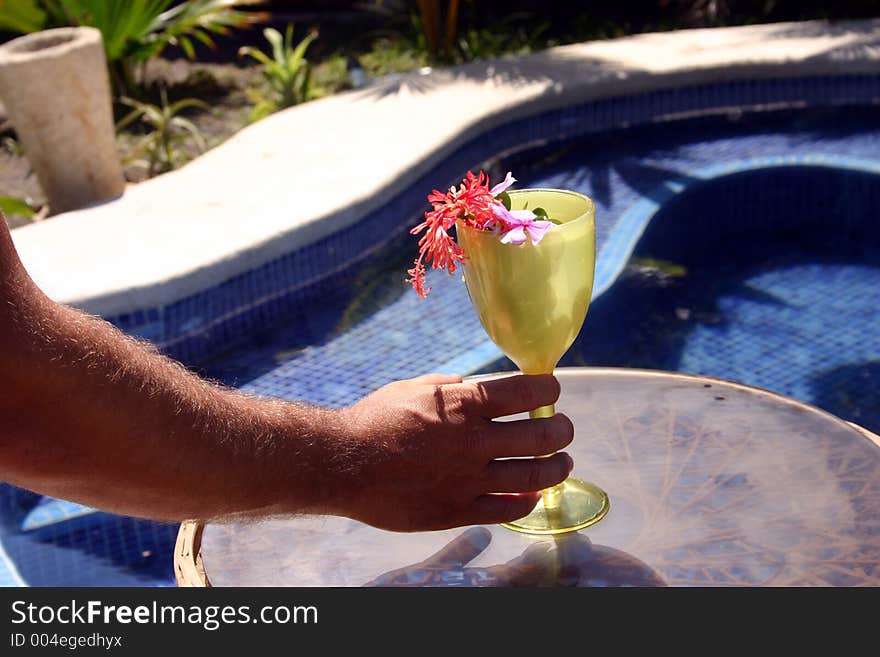 Cocktail at the pool. Cocktail at the pool