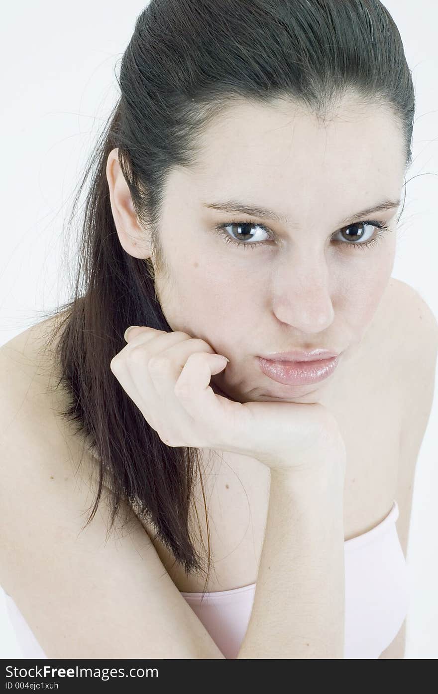 Portrait of a beautiful, young woman, with a perfect skin and sensual lips. Portrait of a beautiful, young woman, with a perfect skin and sensual lips