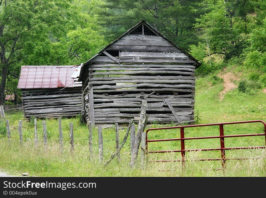 Old Barns in the Mountains of North Carolina. Old Barns in the Mountains of North Carolina