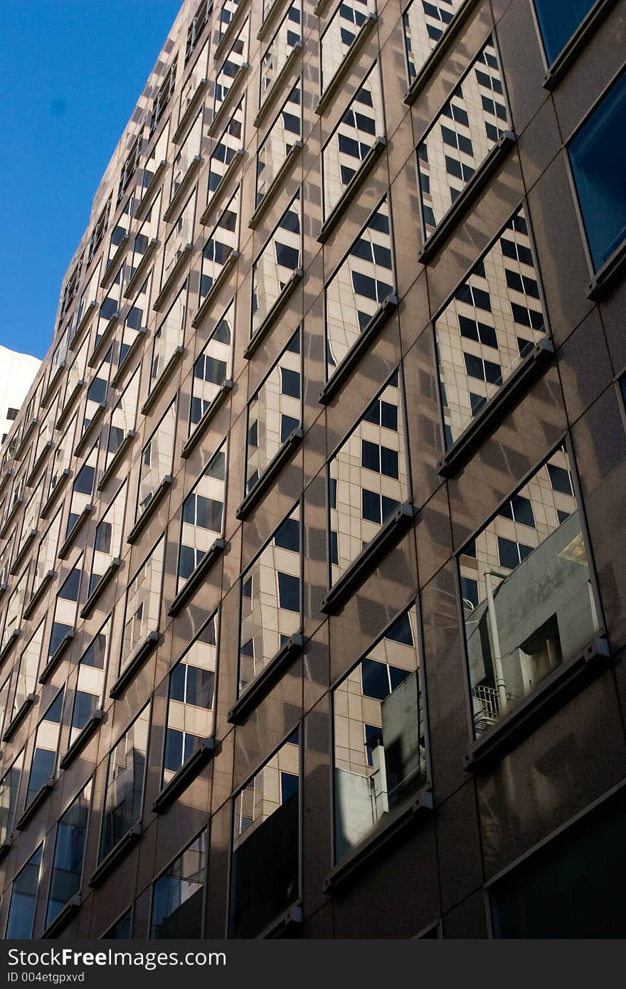 Reflections on office building windows. Reflections on office building windows