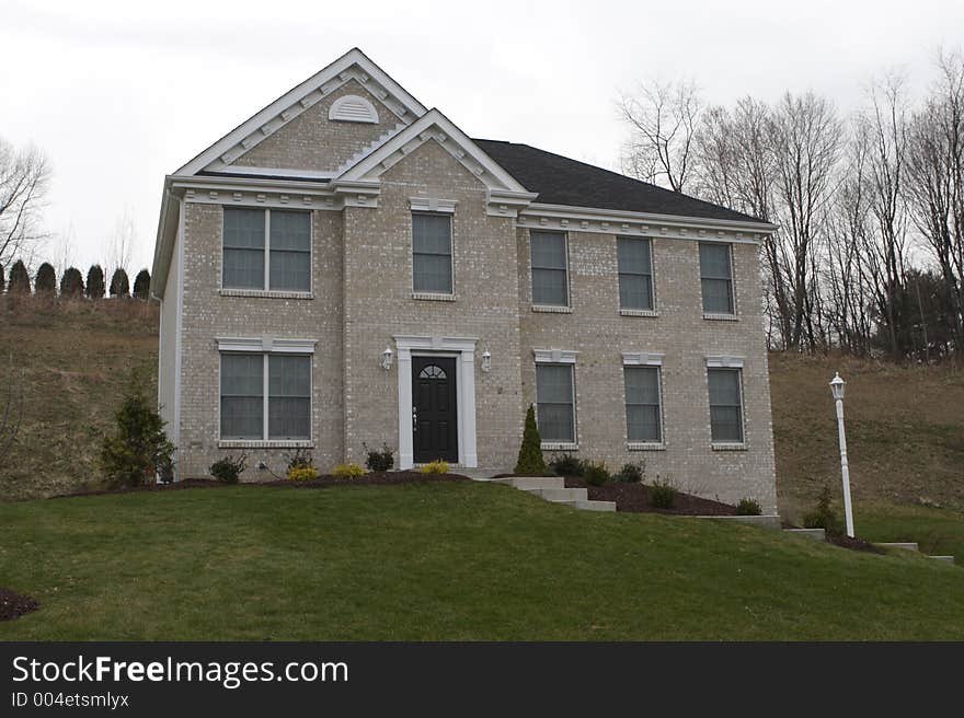 Luxury Home with Blue Sky Background. Luxury Home with Blue Sky Background