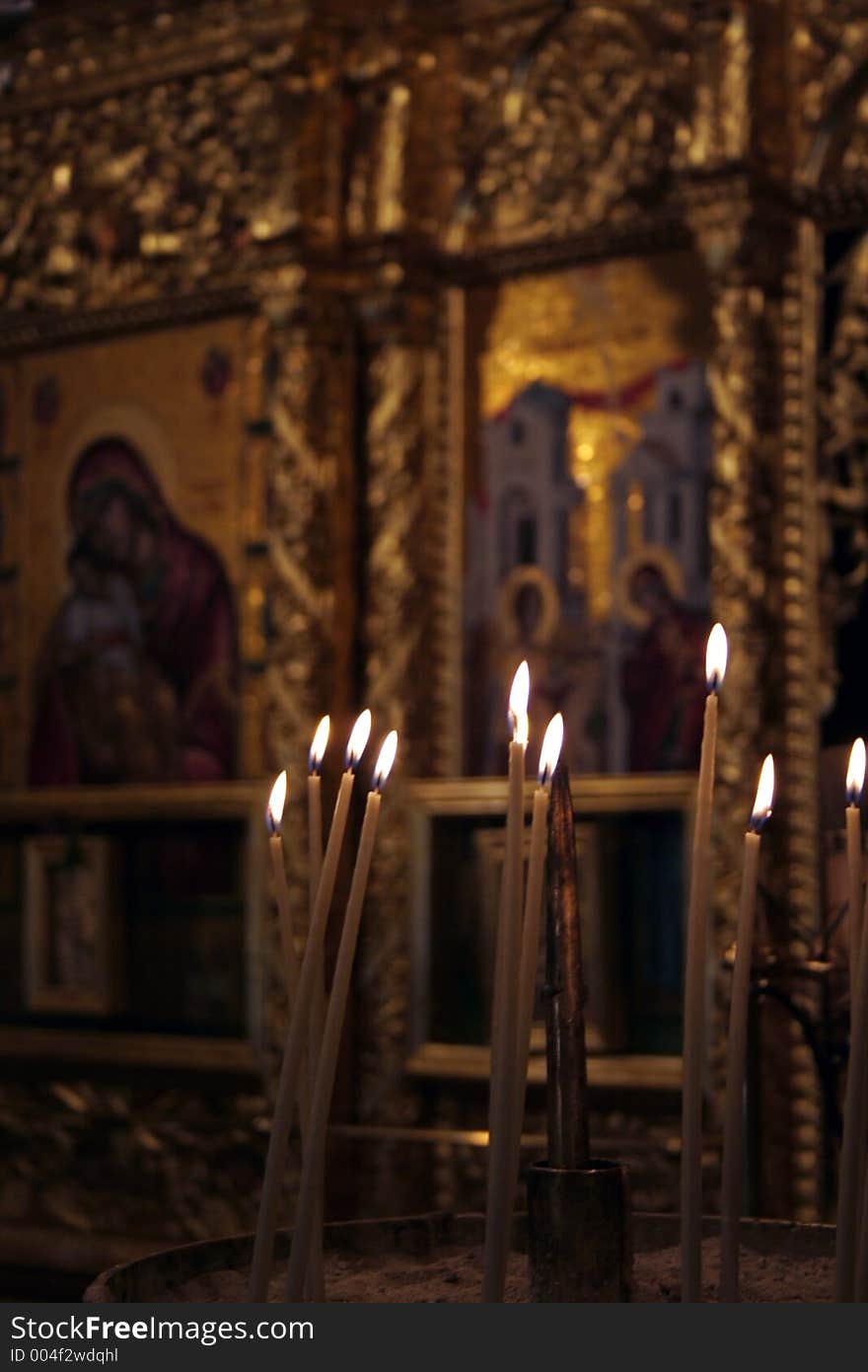 Candles in a church. Candles in a church