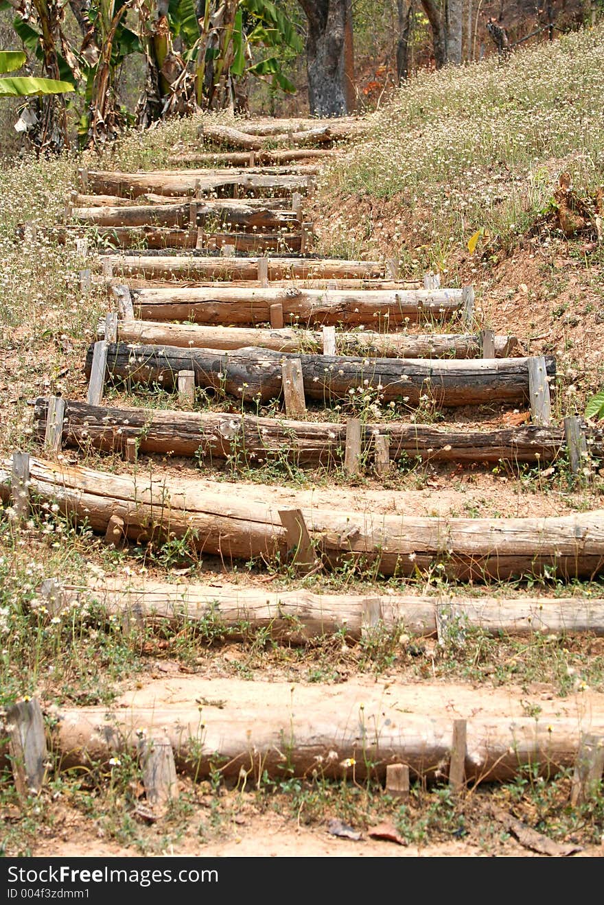 Stairs to the top of mountain