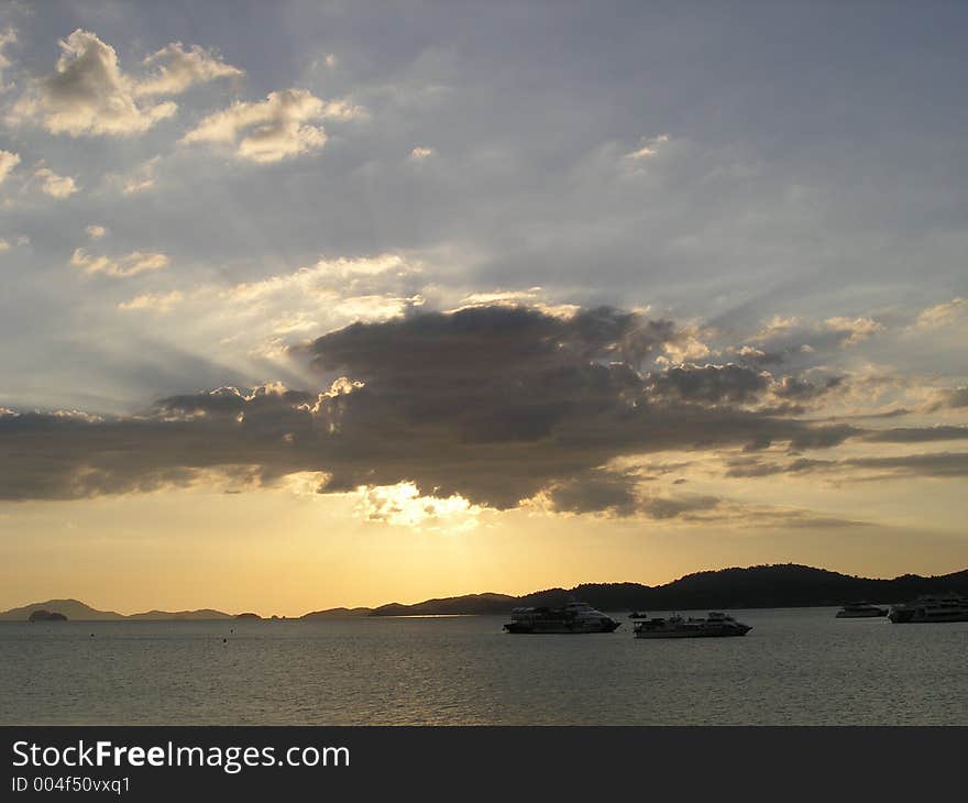 Beautiful evening suitable for romantic couple on the Island of Langkawi, Malaysia. Beautiful evening suitable for romantic couple on the Island of Langkawi, Malaysia