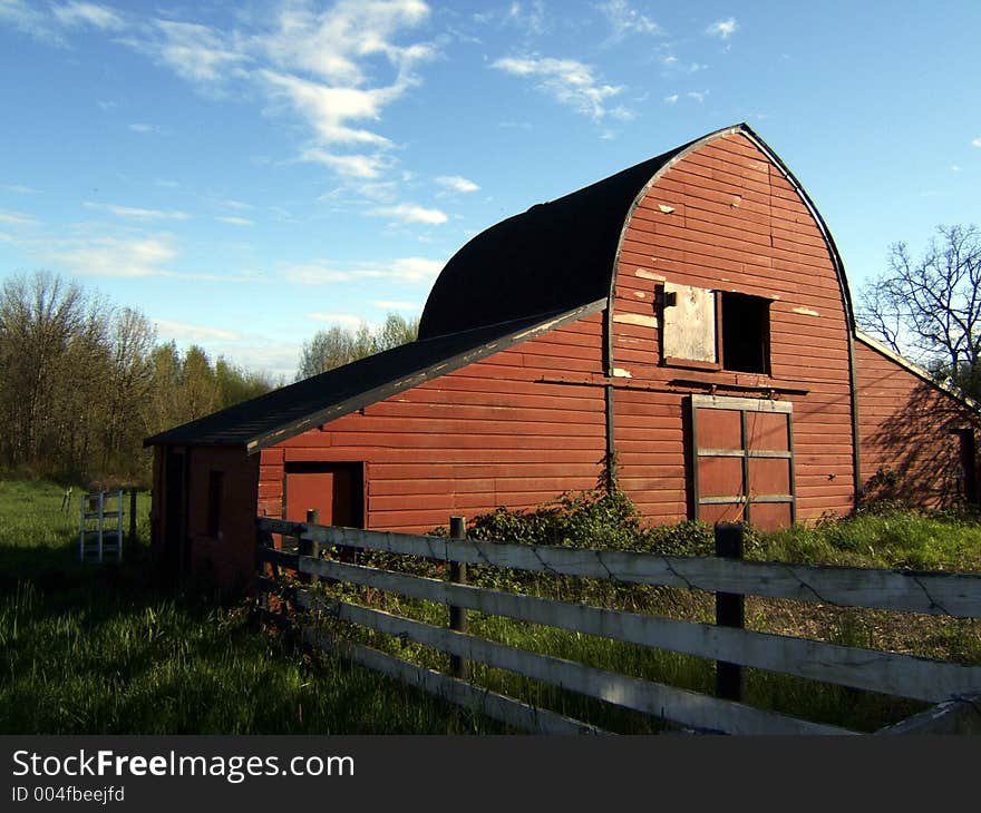 Red barn white fence. Red barn white fence