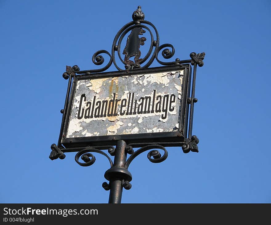 German street sign. German street sign.