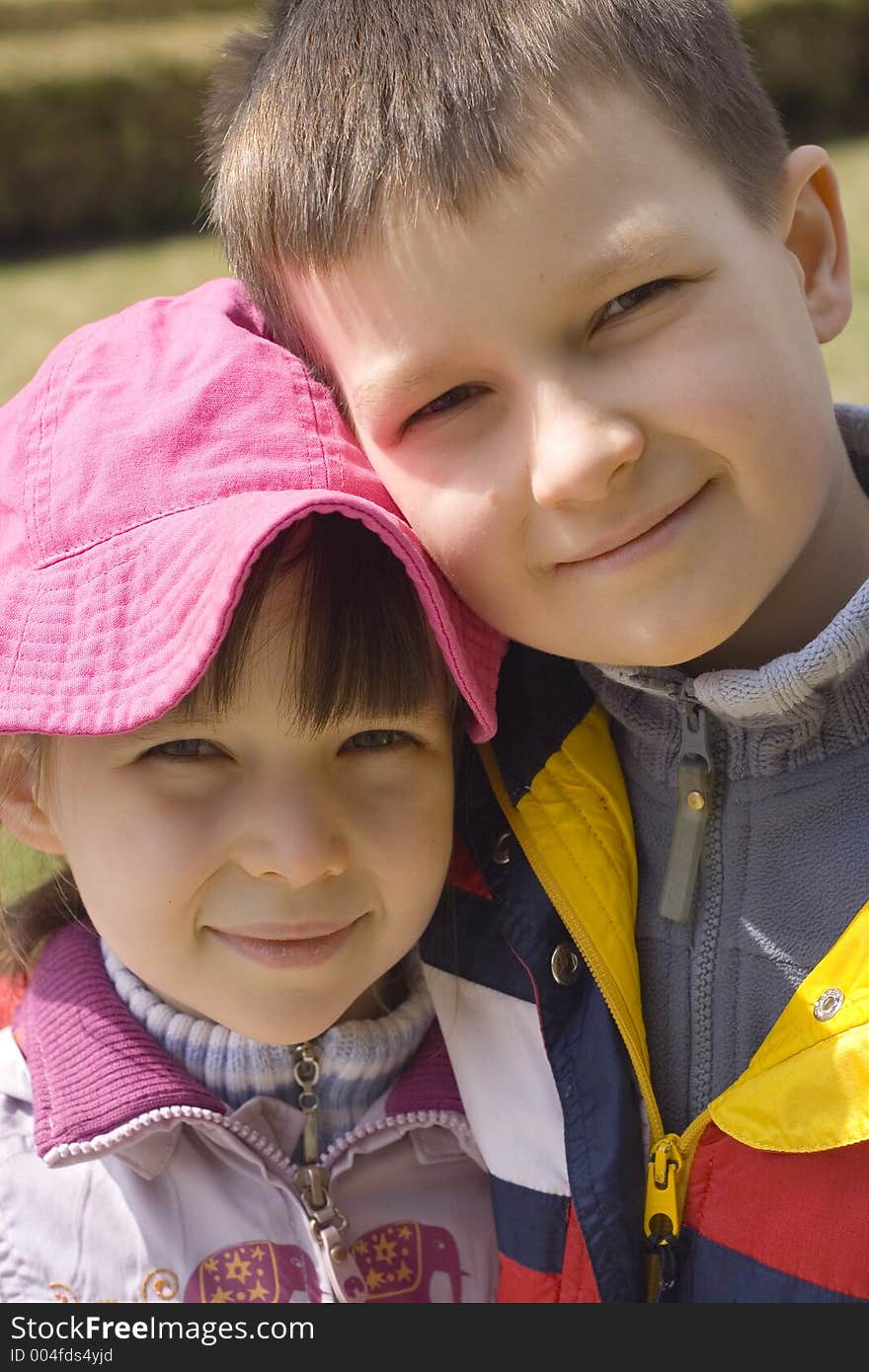 Children in garden. Children in garden