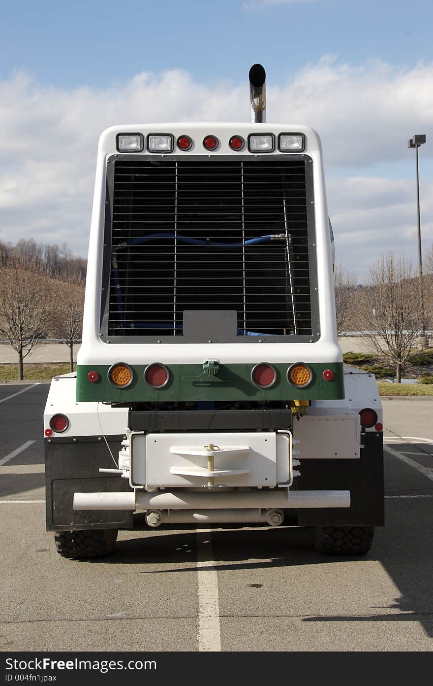 Back View of a Cement Truck. Back View of a Cement Truck