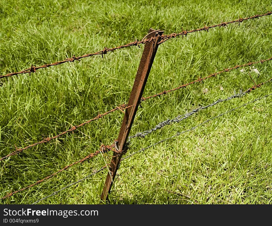 Barbwire fence