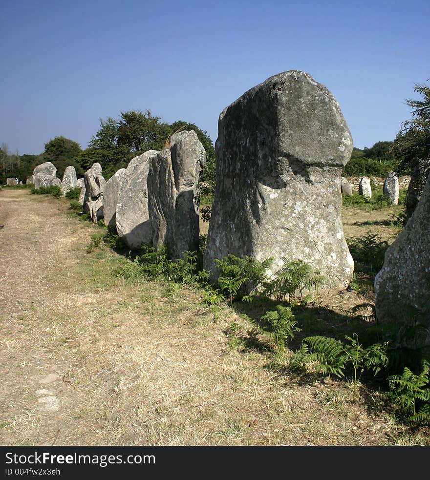 Standing stones alignments in Brittany