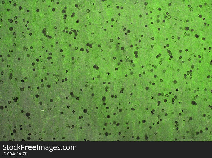 Green weathered spots on metal. Green weathered spots on metal