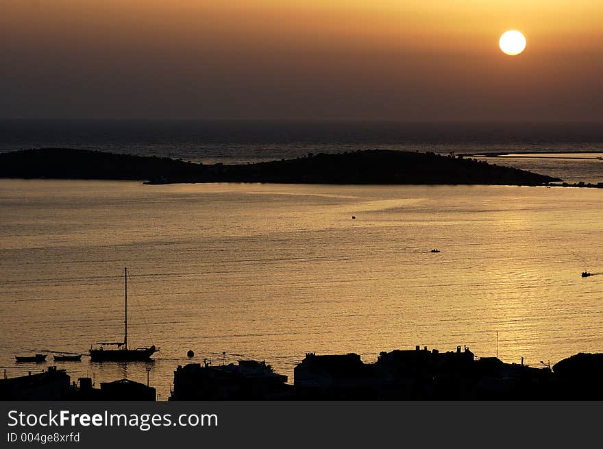 Sunset on the sea. Sunset on the sea