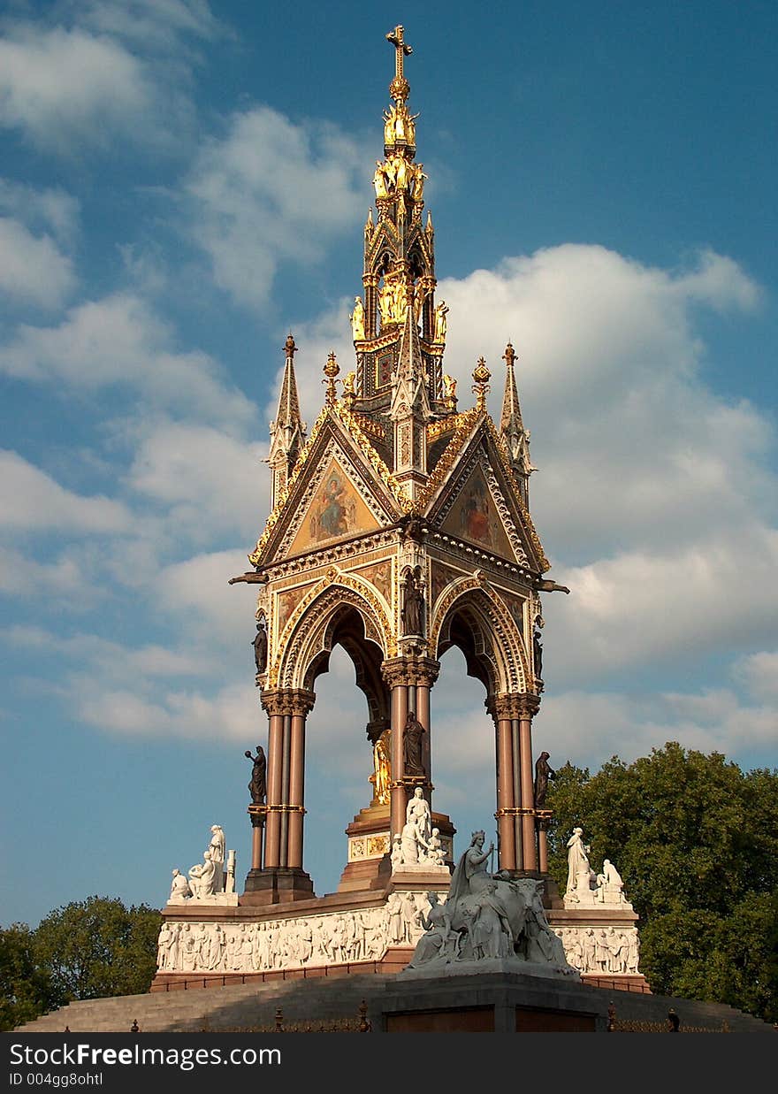 Big gold statue of the Prince Albert - London. Big gold statue of the Prince Albert - London