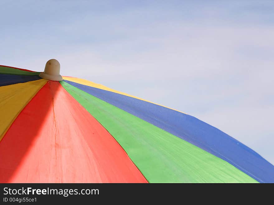 Parasol top against a blue sky