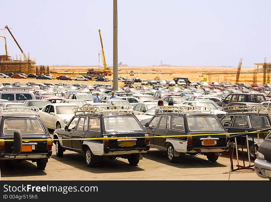 Parking Lots at Cairo International Airport, Egypt.