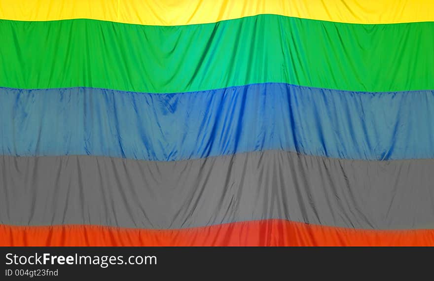 Multi-colored silky hanging wall flag. Multi-colored silky hanging wall flag