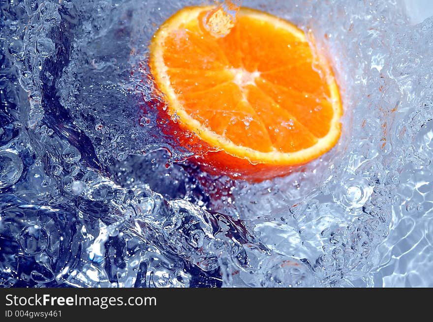 Orange Splashing Water