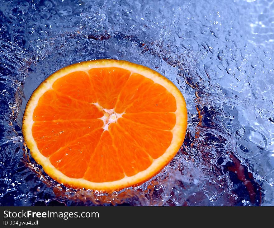 Orange Splashing Water