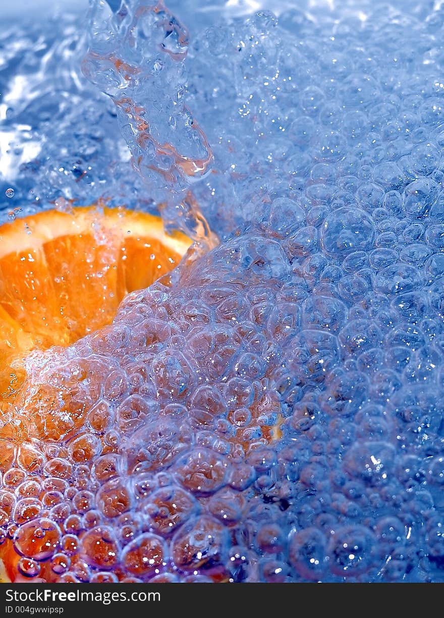 Orange Splashing Water