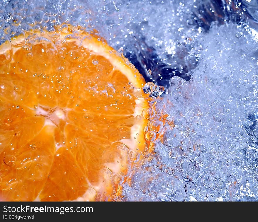 Orange Splashing Water