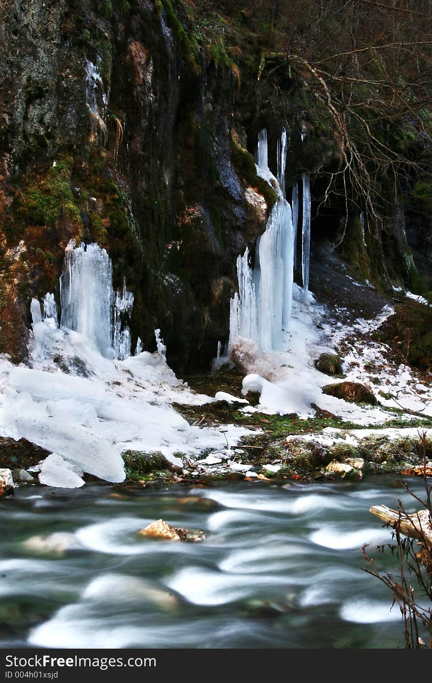 Frozen waterfall