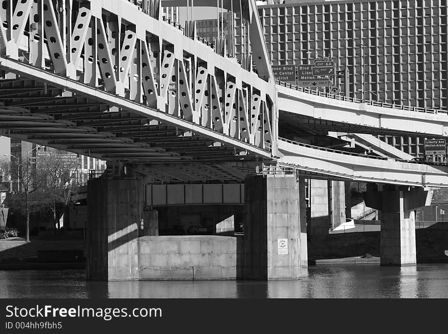 Pittsburgh Fort Pitt Bridge in Black & White