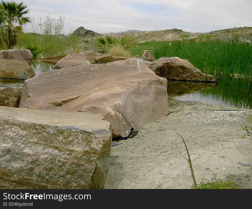 Rocks and marshland