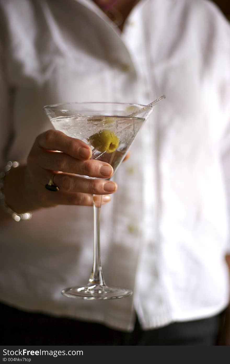 Woman holding Martini