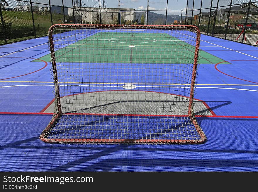 Sports court with unusual colored surface. Sports court with unusual colored surface