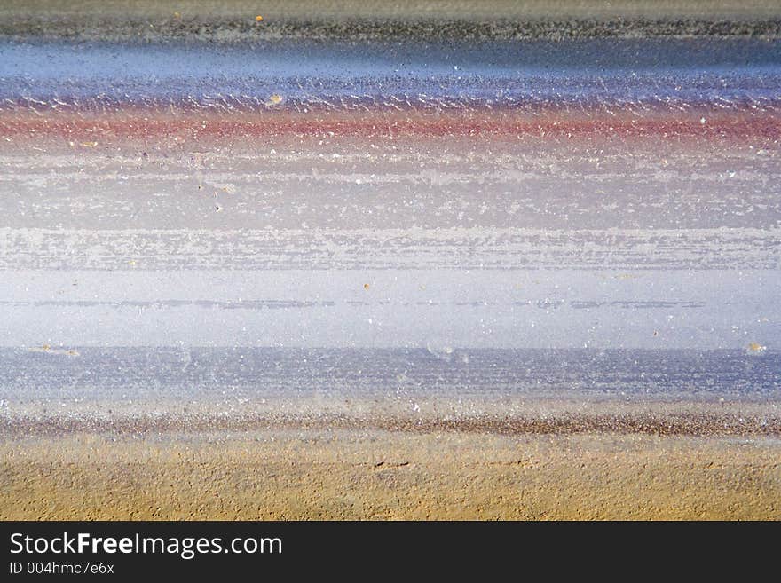 Extreme close-up of a single railroad track. Extreme close-up of a single railroad track.